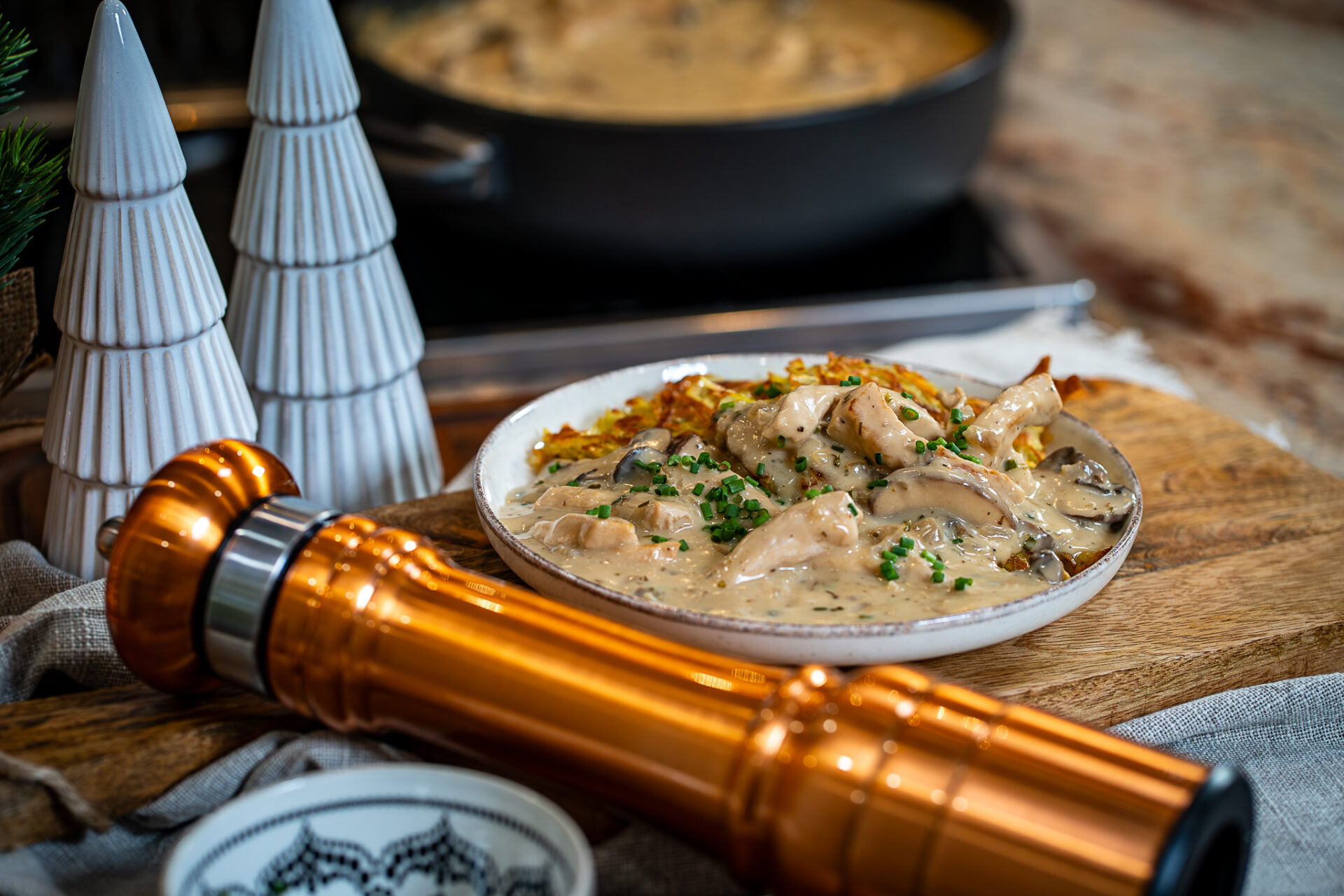 Kalbsgeschnetzeltes mit Champignonrahm und Rösti - Unger´s Kitchen
